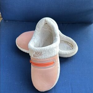 Nike Coral and White Slip-On Shoes